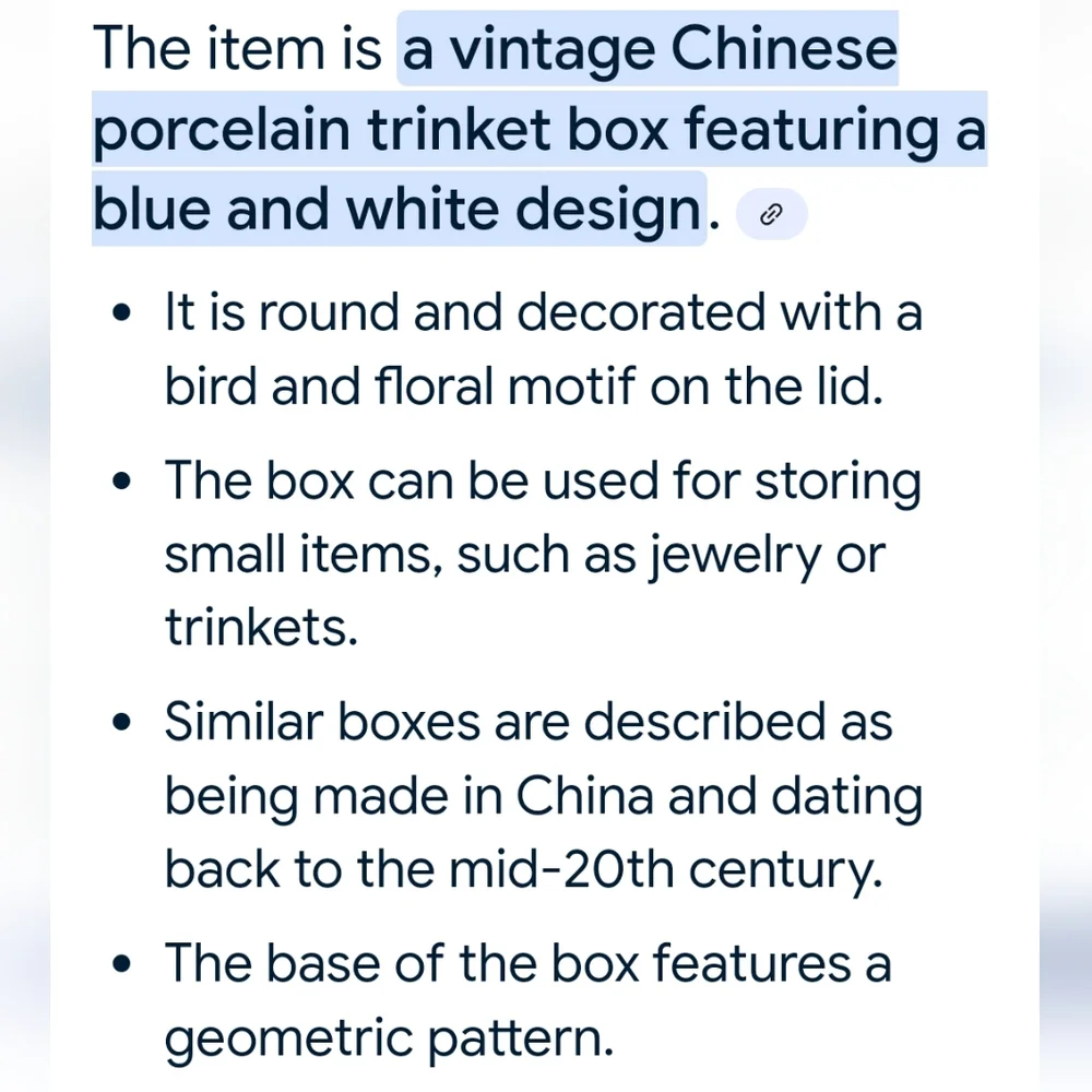 Vintage Chinese Porcelain Trinket Jewelry Box